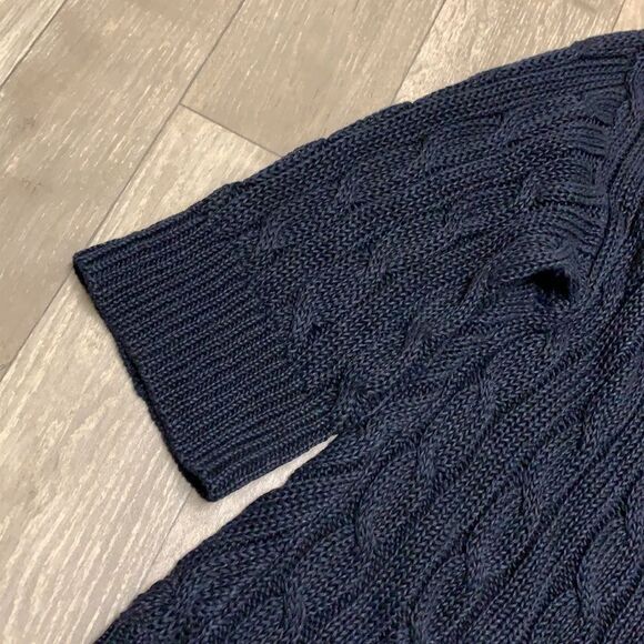 Ralph Lauren‎ Linen Cotton Blend Cable Knit Open Front Cardigan Shawl Sweater - Picture 3 of 8